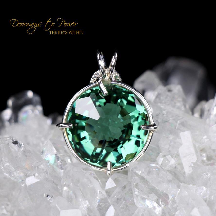 Siberian Green Quartz Radiant Heart Pendant