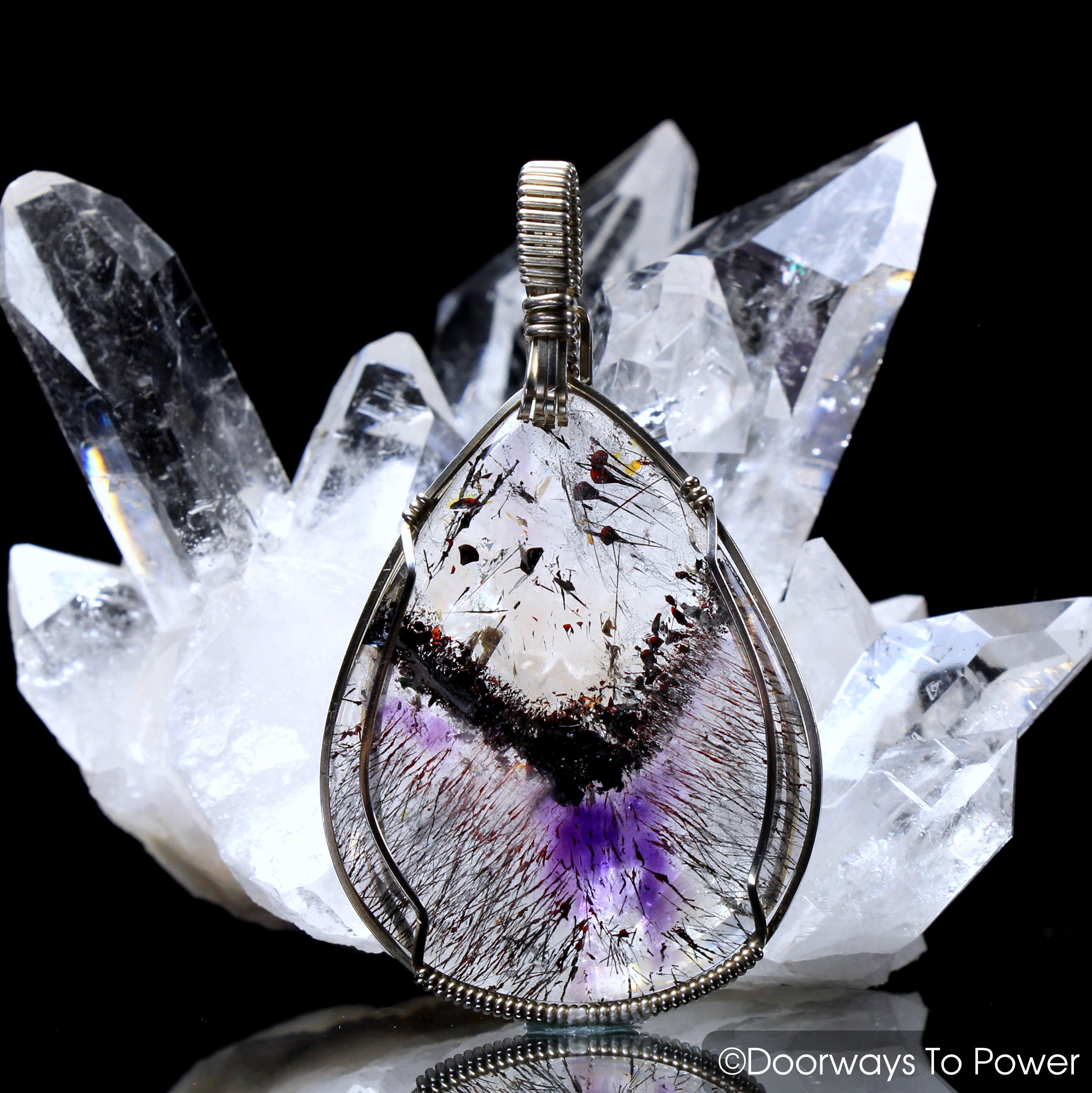 High quality Melody stone Super Seven Crystal pendant / healing 7 crystal energy spiritual stones