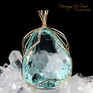 Aqua Serenity Andara Pendant 14k 'Atlantean Hologram'