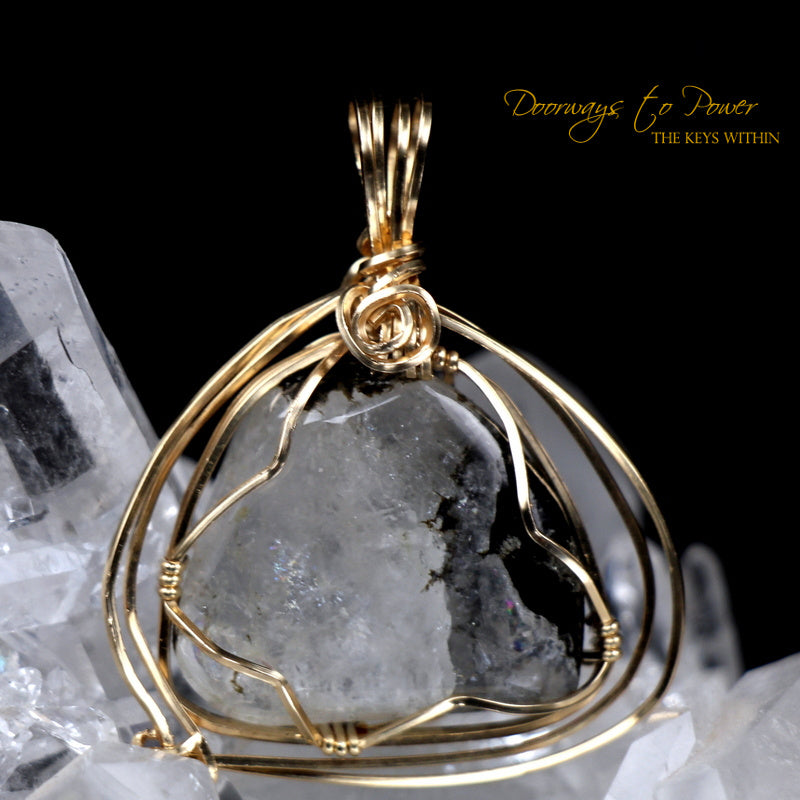 Azozeo Phenacite Crystal Pendant in 14k Gold