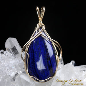 Azurite Crystal Pendant 14k