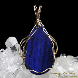 Azurite Crystal Pendant 14k