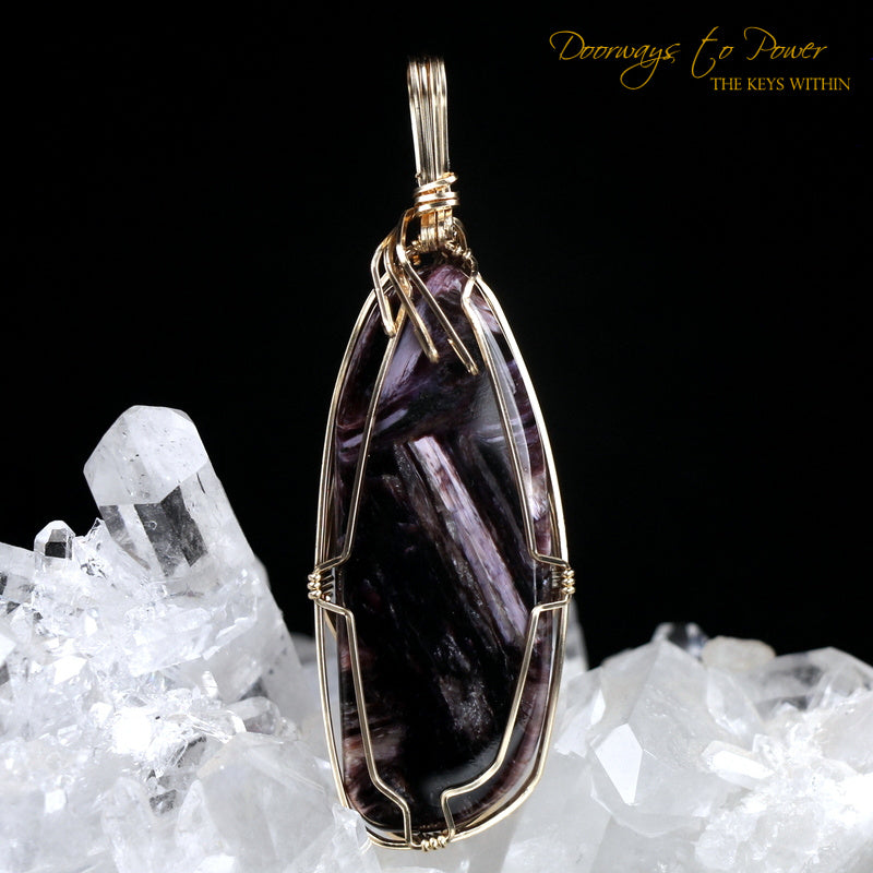 Charoite Crystal Pendant 14k