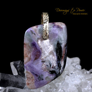 Charoite Light Language Crystal Pendant 14k