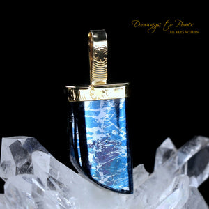 Covellite Light Language Crystal Pendant 22k