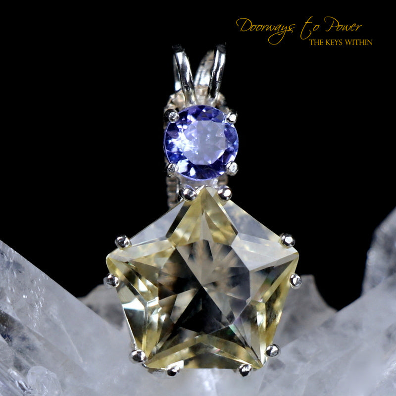 Golden Labradorite & Tanzanite Star of Venus Pendant .925 SS