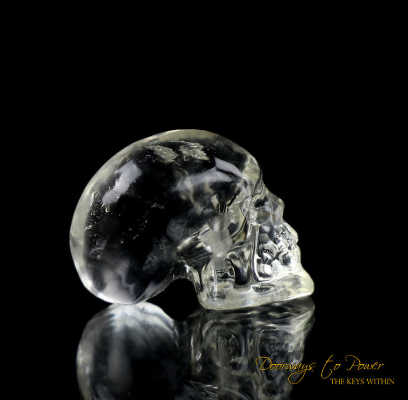 Golden Phenacite Crystal Skull 