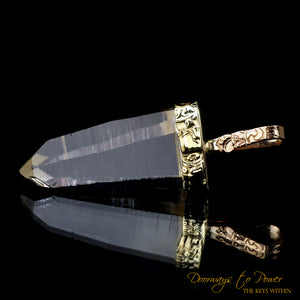 Lemurian Light Language Crystal Pendant 22k 