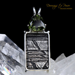 Meteorite & Moldavite Tektite Pendant SS