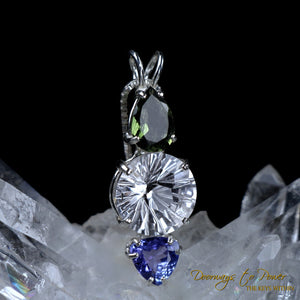 Moldavite Danburite Super Nova Pendant Tanzanite