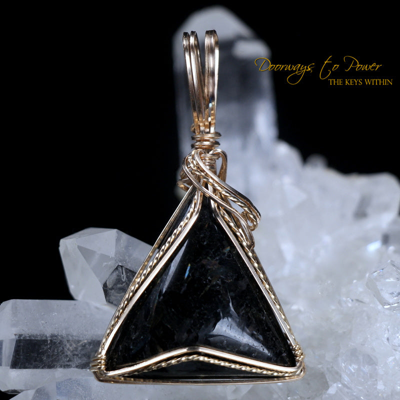 Nuummite Crystal Pendant 14k