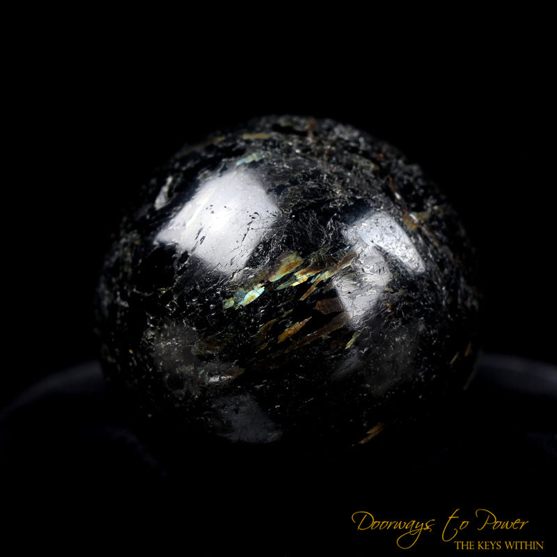 Ancient Nuummite Crystal Sphere