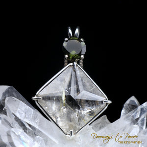 Rutilated Quartz & Moldavite Magician Stone Pendant