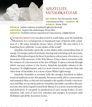 Satyaloka Azeztulite Crystal properties