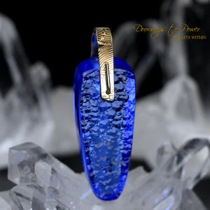 Siberian Blue Quartz Crystal Pendant 14k