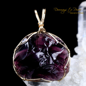 Sovereign Amethyst Andara Crystal Pendant 14k “SAHASRARA”