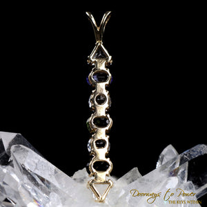 Synergy 7 Stones Pendant 14k Tanzanite, Danburite, Moldavite, Herderite, Tibetan Tektite, Phenacite