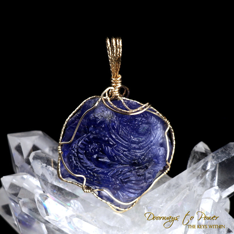 Tanzanite Dragon Crystal Pendant 14k 'Ultra Rare'