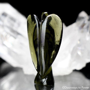 Moldavite Tektite Angel Hand Carved