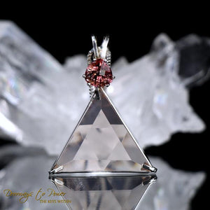 Rose Quartz & Pink Tourmaline Star of David Pendant