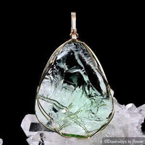 Ethereal Mint Andara Crystal Pendant 14k 'Sacred Resonance'