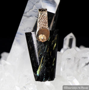 Nuummite Crystal Pendant 14k Gold 'Mastery Series'