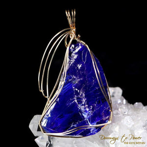 Tanzanite Fire Andara Crystal Pendant 14k 'Galactic Re Calibration'