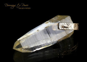 Golden Lemurian Light Language Crystal Pendant 14k