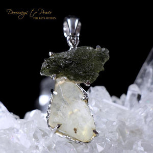 Moldavite & Libyan Desert Glass Necklace 'Star Being'