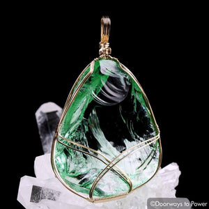 Ethereal Mint Andara Crystal Pendant 14k 'Sacred Resonance'