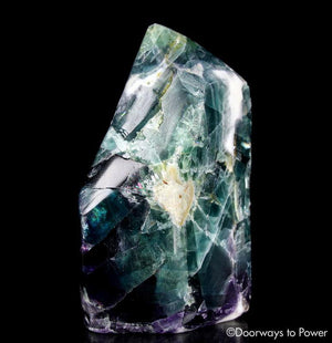 Green Purple Fluorite Crystal Altar Stone XL