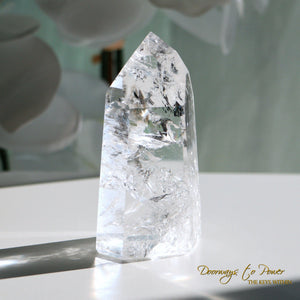 Lemurian Light Quartz Crystal Point & Temple Heart Dow