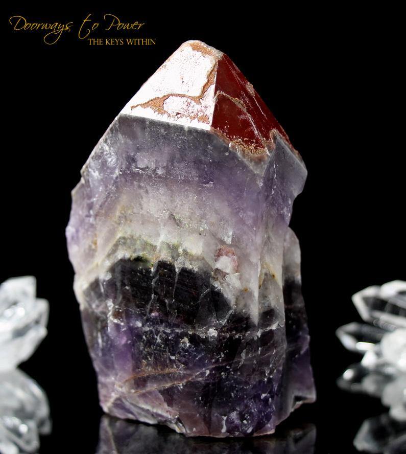 Auralite23 Crystal Altar Stone Sphere 386 Gram Red Hematite Tip & Sunken good Record keeper Very RARE AAAA++++ Crown Chakra