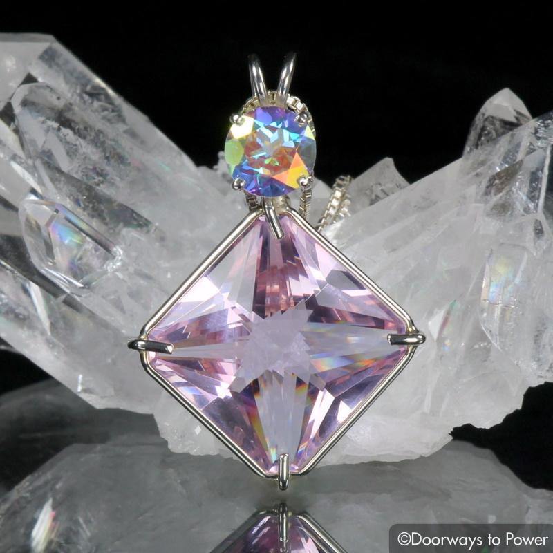 Ruby lavender Quartz & Mystic Topaz Magician Stone Crystal Pendant ...