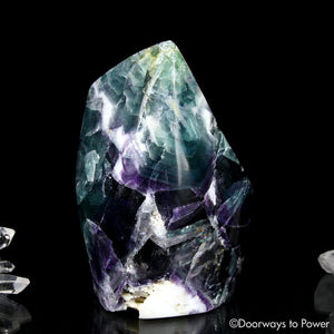 Green Purple Fluorite Crystal Altar Stone XL