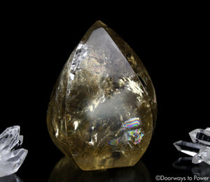 Citrine Flame Rainbow Quartz Crystal