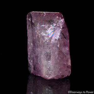 Rose Aura Danburite Quartz Crystal Point w/ Rainbows