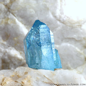 Aqua Aura Quartz Record Keeper Twin Time Link Crystal