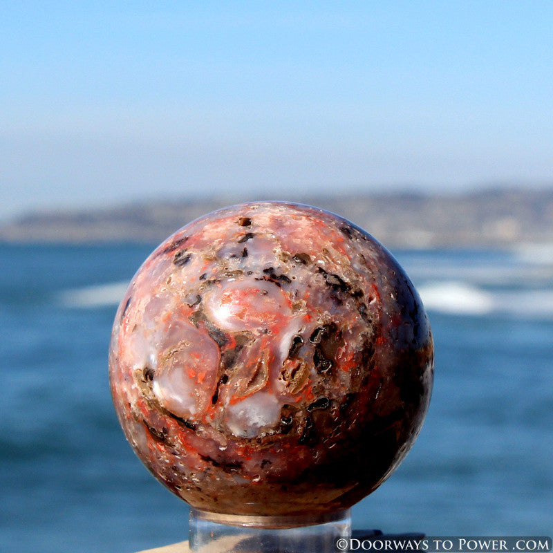 Cinnazez Azeztulite Gemstone Sphere 2.5" RARE Azozeo Activated