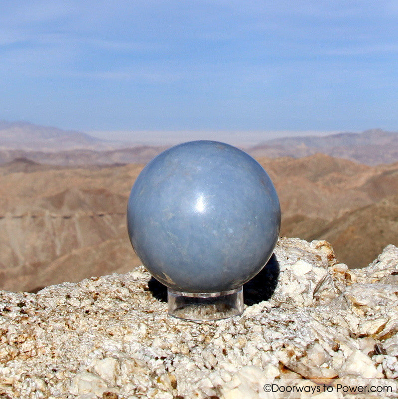 2.55" ANGELITE Crystal Sphere Peru "Spirit intelligence's"