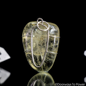 Golden Azeztulite Crystal Pendant .925 SS