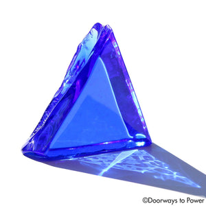 Siberian Blue Quartz Triangle Crystal Altar Stone