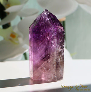 Amethyst Quartz Crystal Point Devic Temple Heart Dow