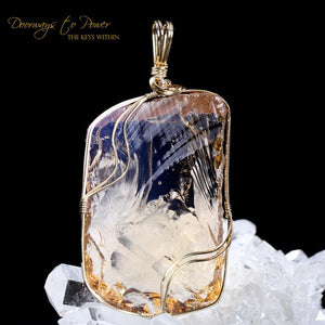 Lemurian Etherium Angel Aura Bi Color Andara Pendant