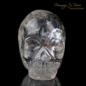 Black Tourmalinated Quartz Crystal Skull 'ORION' 