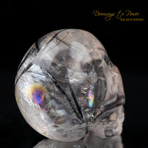 Black Tourmalinated Quartz Crystal Skull 'ORION' 