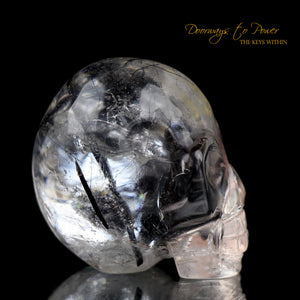 Black Tourmalinated Quartz Crystal Skull 'ORION' 