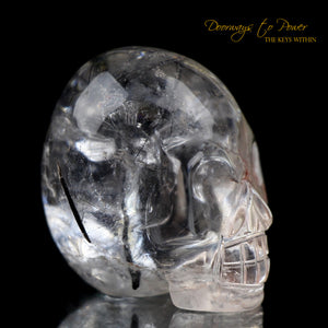 Black Tourmalinated Quartz Crystal Skull 'ORION' 