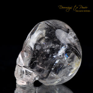 Black Tourmalinated Quartz Crystal Skull 'ORION' 