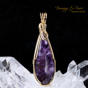 Charoite Crystal Pendant 14k